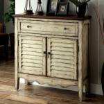 HAZEN CABINET Antique White & Brown Finish